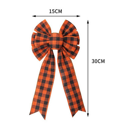 Ukrasi za božićno drvce Buffalo karirano laneno platno Mašne za rukotvorine Božićni vijenci Ukrasna mašna za kućna vrata Happy Navidad