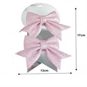 2vnt./rinkinys Didelės atlasinės juostelės lankeliai Kalėdų eglutės lankelių papuošalai Poliesterio satino juostelės lankeliai gėlės Rankų darbo dekoracijos