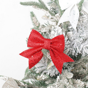 2 τμχ/σετ Μεγάλοι σατέν φιόγκοι με κορδέλα χριστουγεννιάτικο δέντρο με παπιγιόν στολίδια Πολυεστερική σατέν κορδέλα Φιόγκος Χειροποίητη διακόσμηση με λουλούδια