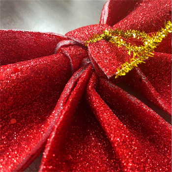 2 τμχ/σετ Μεγάλοι σατέν φιόγκοι με κορδέλα χριστουγεννιάτικο δέντρο με παπιγιόν στολίδια Πολυεστερική σατέν κορδέλα Φιόγκος Χειροποίητη διακόσμηση με λουλούδια
