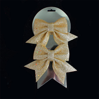 2vnt./rinkinys Didelės atlasinės juostelės lankeliai Kalėdų eglutės lankelių papuošalai Poliesterio satino juostelės lankeliai gėlės Rankų darbo dekoracijos