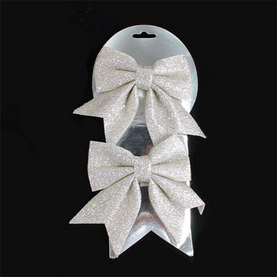 2vnt./rinkinys Didelės atlasinės juostelės lankeliai Kalėdų eglutės lankelių papuošalai Poliesterio satino juostelės lankeliai gėlės Rankų darbo dekoracijos