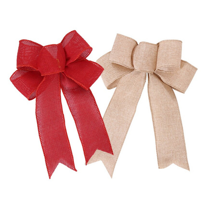 Pom de Crăciun Mare Roșu Decor de Anul Nou Panglici de in Fundă Cutie cadou Ambalaj Decorativ Nod Cadou Arce de Crăciun Decoratiuni