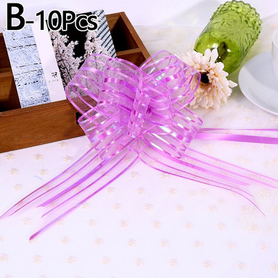 10 tk Ilus ühevärviline tõmmatav vibu lint kingituste pakkimine lilledega vibu sõlmepeo pulmaautotoa kaunistamine kingituste kasti eelised