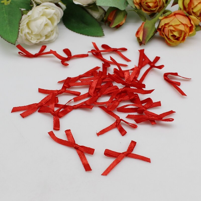 100tk/komplekt 4mm paelaga käsitööna valmistatud väike satiinist paelaga vibu lillega käsitöökaunistus Käsitöö DIY peokaunistus