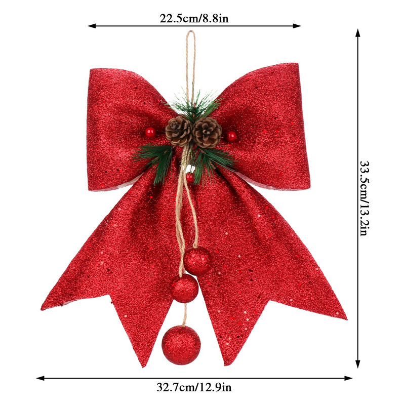 Božićno drvce Velika crvena mašna Čvor Novogodišnja zabava Dekoracija vjenčanja 25*30 cm Viseći ukrasi Zlatna kutija Ukrasna ambalaža