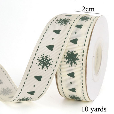 2 см широка коледна панделка с дължина 10 Y Дядо Коледа/Елен/Дърво Merry Xmas Crafts Опаковъчна панделка за Направи си сам венец, лък, доставка, подарък, декорация