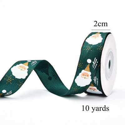 2 см широка коледна панделка с дължина 10 Y Дядо Коледа/Елен/Дърво Merry Xmas Crafts Опаковъчна панделка за Направи си сам венец, лък, доставка, подарък, декорация