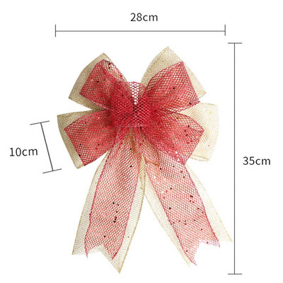 Lenjerie decorativă de Crăciun Nod cu fundă de Crăciun Pom de Crăciun Fire Ornamente papion 30 de stil Decorație de Revelion Decor cadou lucrat manual