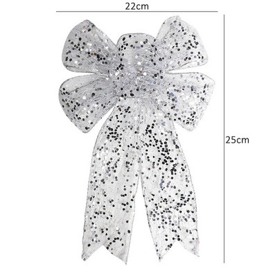 Lenjerie decorativă de Crăciun Nod cu fundă de Crăciun Pom de Crăciun Fire Ornamente papion 30 de stil Decorație de Revelion Decor cadou lucrat manual