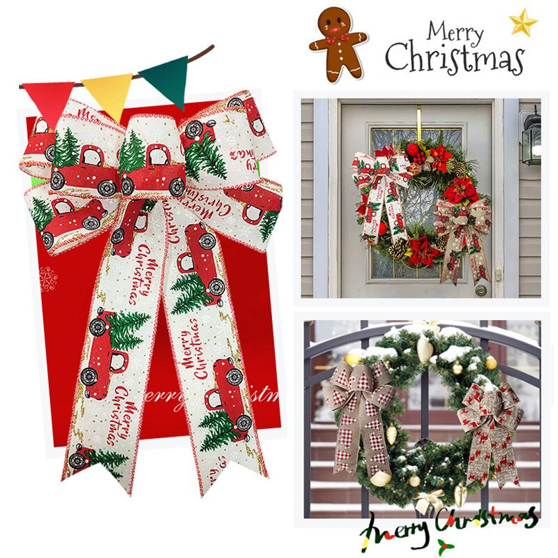 Lenjerie decorativă de Crăciun Nod cu fundă de Crăciun Pom de Crăciun Fire Ornamente papion 30 de stil Decorație de Revelion Decor cadou lucrat manual