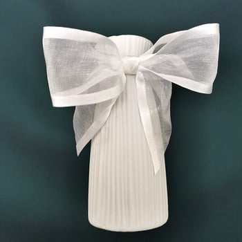 (30 τεμ./συσκευασία) 11 εκ. Λευκό φαρδύ γείσο Organza Bow Κοριτσίστικα κλιπ μαλλιών Φτιάχνοντας γιορτινά διακοσμητικά κουτιά δώρου Διακόσμηση σπιτιού DIY