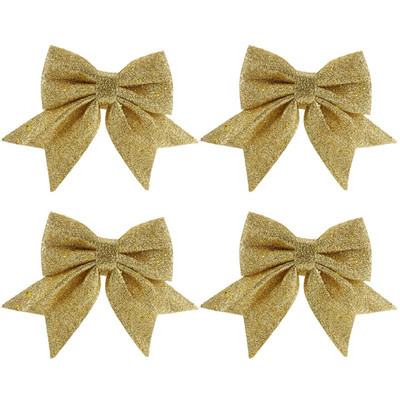 Bowknot vibu jõuluehted Puu säraga käsitöö vibud jõulupärg pärg Talvine maalähedane puhkus Mini dekoratiivne pael läikiv