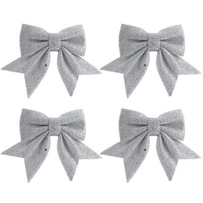 Bowknot vibu jõuluehted Puu säraga käsitöö vibud jõulupärg pärg Talvine maalähedane puhkus Mini dekoratiivne pael läikiv