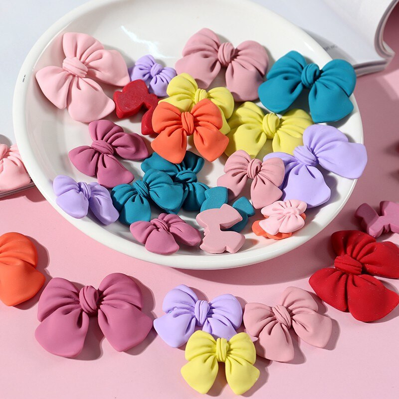 4 bucăți loturi de margele libere cadou de Crăciun decor fundă bricolaj rășină din plastic cu spate plat pentru albume de albume mărgele de slime pentru fabricarea de bijuterii