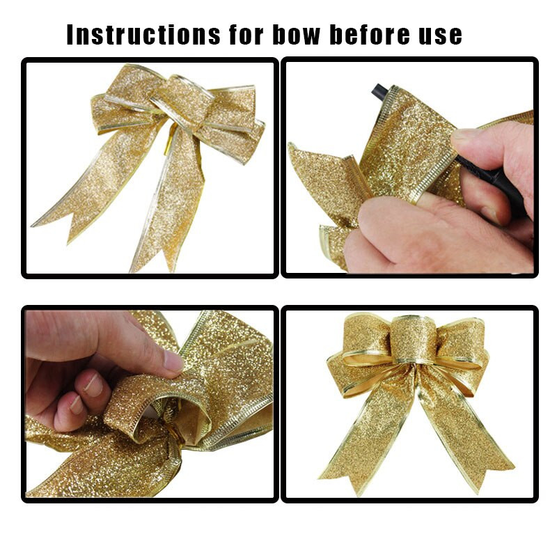 Velika božićna mašna Dekoracija Božićni ukras Mašna Ručno rađena kutija za umotavanje poklona Ukrasne velike mašne Dekoracija vjenčanja za novogodišnju zabavu