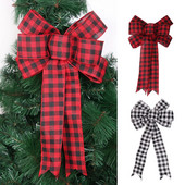 Uus1/2tk Aastakaunistused Jõuluvibu käsitöö jõulukuuseehted jõulukingituste pakkimine punane ja valge ruuduline vibu