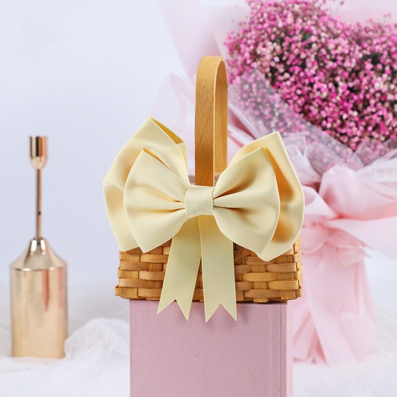 2 bucăți funde de panglică roz de dimensiune mare pentru decorare pentru tort, fundă cu panglică din satin, cutie cadou cu flori, decorare artizanală, lucrare manuală, decorare pentru petreceri