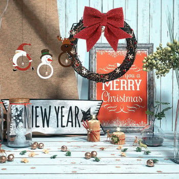 35cm Bowknot Bow Коледни орнаменти Tree Glitter Craft Bows Коледен венец гирлянда Winter Rustic Holiday Мини декоративна лента