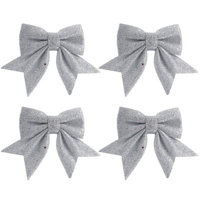 35cm Bowknot Bow Коледни орнаменти Tree Glitter Craft Bows Коледен венец гирлянда Winter Rustic Holiday Мини декоративна лента