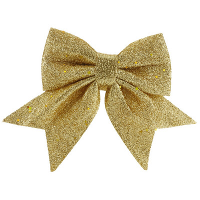 35cm Bowknot Bow Коледни орнаменти Tree Glitter Craft Bows Коледен венец гирлянда Winter Rustic Holiday Мини декоративна лента