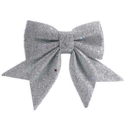 35cm Bowknot Bow Коледни орнаменти Tree Glitter Craft Bows Коледен венец гирлянда Winter Rustic Holiday Мини декоративна лента