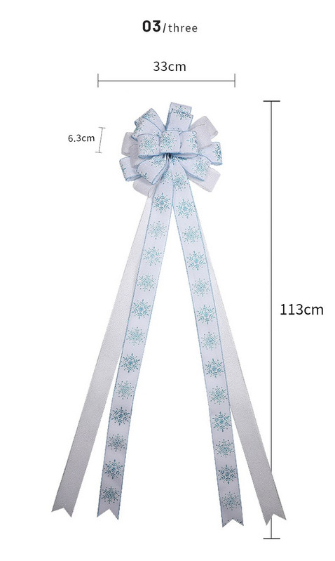 Χριστουγεννιάτικο φιόγκο νιφάδα χιονιού Χριστουγεννιάτικο μενταγιόν στολίδι Χρυσό σύρμα λινάτσα καρό φιόγκο Χριστουγεννιάτικο δέντρο διακόσμηση