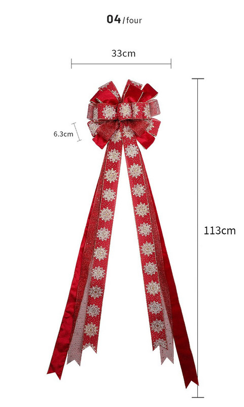 Χριστουγεννιάτικο φιόγκο νιφάδα χιονιού Χριστουγεννιάτικο μενταγιόν στολίδι Χρυσό σύρμα λινάτσα καρό φιόγκο Χριστουγεννιάτικο δέντρο διακόσμηση