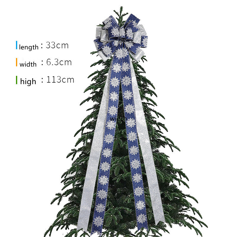 Χριστουγεννιάτικο φιόγκο νιφάδα χιονιού Χριστουγεννιάτικο μενταγιόν στολίδι Χρυσό σύρμα λινάτσα καρό φιόγκο Χριστουγεννιάτικο δέντρο διακόσμηση