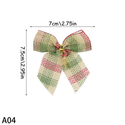 10/20 τμχ Χριστουγεννιάτικες Φιόγκοι Πανί Καρό Bowkont Χριστουγεννιάτικο Δέντρο Στεφάνι Στολίδια Πρωτοχρονιάτικο χριστουγεννιάτικο πάρτι Χριστουγεννιάτικο κρεμαστό ντεκόρ Δώρα συσκευασία συσκευασίας