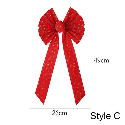 1 kom Božićna mašna Crvena flanelska zlatna mašna za prašinu za rukotvorine Ukrasi za božićno drvce Velika mašna Vrpca Božićni ukras