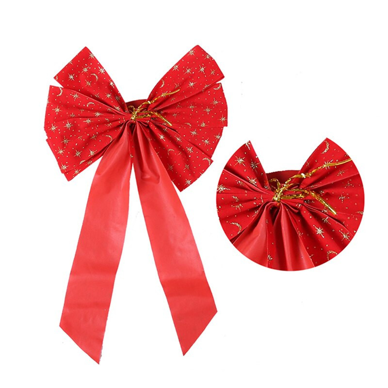 1 kom Božićna mašna Crvena flanelska zlatna mašna za prašinu za rukotvorine Ukrasi za božićno drvce Velika mašna Vrpca Božićni ukras