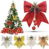 Männipähklitega jõulusõlm, ehis jõulupuu Käsitsi valmistatud sädelevad vibud. Kaunistus Navidad Loominguline suur käsitöö kodukaunistus