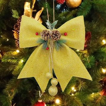 Χριστουγεννιάτικο παπιγιόν με πεύκο Στολίδι Χριστουγεννιάτικο Δέντρο Χειροποίητο Glitter Φιόγκοι Navidad Creative Large Crafts Διακόσμηση σπιτιού