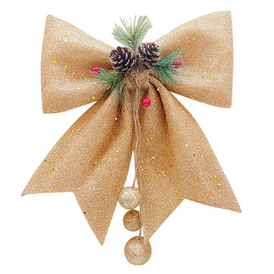 Männipähklitega jõulusõlm, ehis jõulupuu Käsitsi valmistatud sädelevad vibud. Kaunistus Navidad Loominguline suur käsitöö kodukaunistus