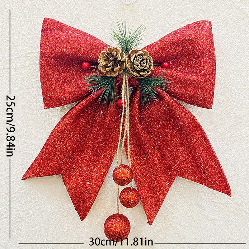 Männipähklitega jõulusõlm, ehis jõulupuu Käsitsi valmistatud sädelevad vibud. Kaunistus Navidad Loominguline suur käsitöö kodukaunistus