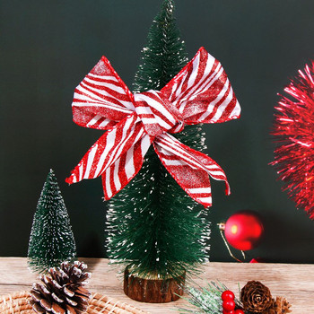 1 ролка 2,5 инча x 6 ярда Червена бяла панделка Коледа с кабелни ръбове Направи си сам Занаяти Коледно дърво Декорации Венец Лъкове Опаковъчни консумативи