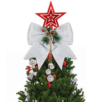 Коледна панделка за декорация на коледна елха Панделка с борови шишарки Оформление на домашен мол Декорация Орнаменти Коледен подарък