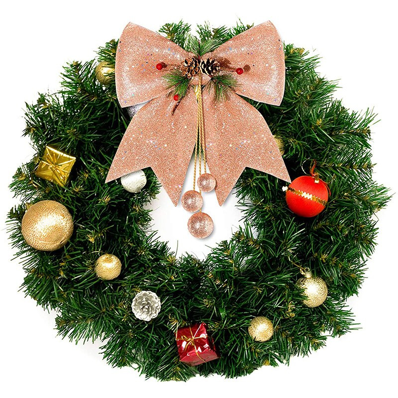 Arc de Crăciun pentru decorarea pomului de Crăciun fundă cu conuri de pin Home Mall Aspect decor Ornamente Cadou de Crăciun