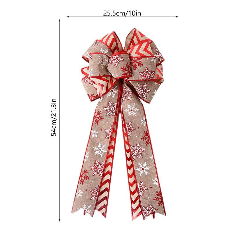 Fundițe de Crăciun cu straturi duble Fundițe de coroană de Crăciun Fundă decorativă roșie pentru coroană de Crăciun Pom de Crăciun Perete ușă scară