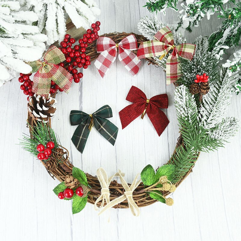 10/20 vnt. Mini kalėdinis lankelis, pakabinamas eglutėje, kalėdinis papuošalas namams Navidad Naujųjų metų vakarėlio dekoras 2023 m.