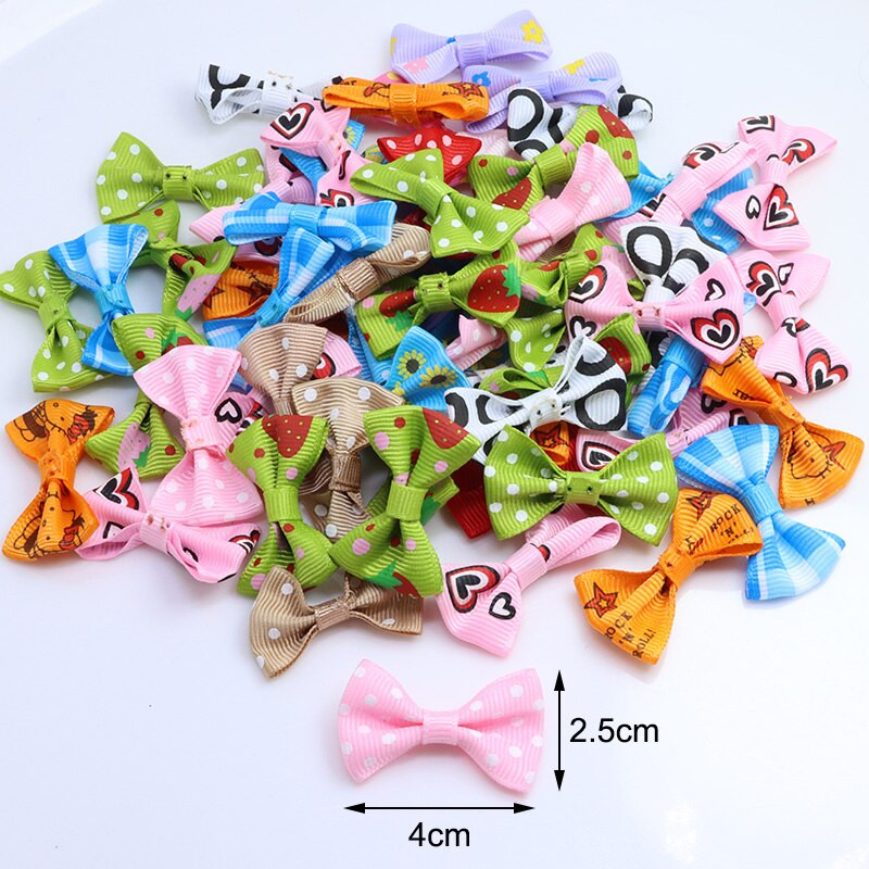 100 buc sau 50 buc/lot 40 mm panglică mică de Crăciun pentru animale de companie Artizanat NUMAI FUNCI FĂRĂ CLIPuri DIY Papion Decor nunta Accesorii pentru păr