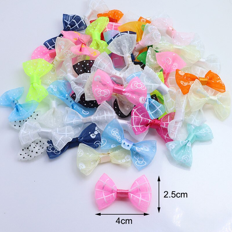 100 buc sau 50 buc/lot 40 mm panglică mică de Crăciun pentru animale de companie Artizanat NUMAI FUNCI FĂRĂ CLIPuri DIY Papion Decor nunta Accesorii pentru păr