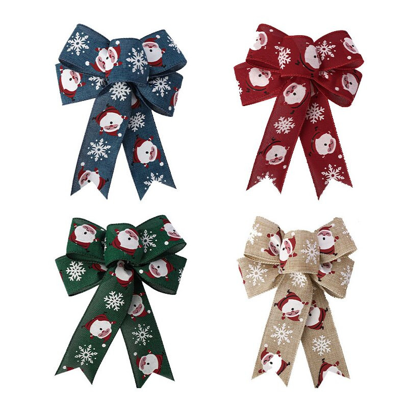 Fundă de Crăciun cu ridicata Panglică 2023 Decor de Anul Nou Decorat pentru brad de Crăciun Fundițe pentru meșteșuguri Tema de Crăciun Fundă de in mărime mare