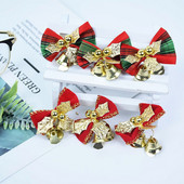 6Pcs/lot Božićna mašna sa zvončićima Kugla za božićno drvce DIY mašne Izrada novogodišnjih ukrasa