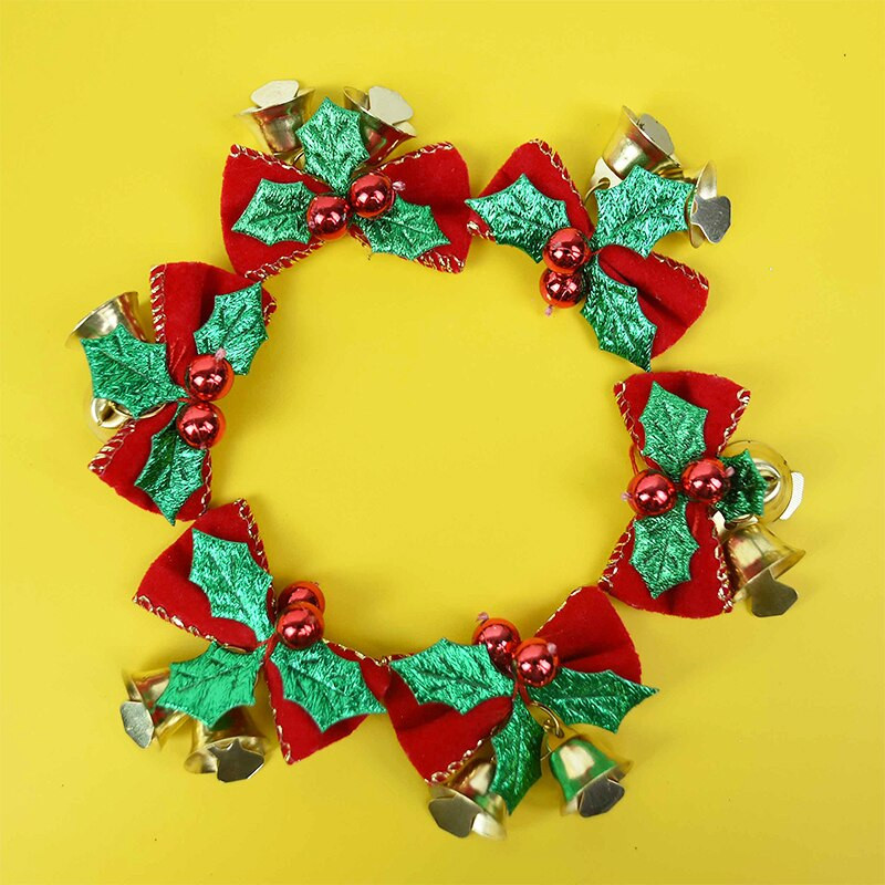 6Pcs/lot Božićna mašna sa zvončićima Kugla za božićno drvce DIY mašne Izrada novogodišnjih ukrasa