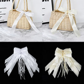 50kom Vjenčane mašne s bijelom vrpcom Kit ručni rad DIY zanatska mašna za zamatanje darova Svadbena zabava Home Decor Božićna dekoracija