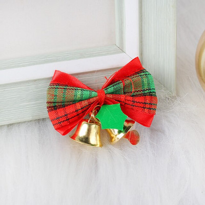2 бр. 6 см x 4,5 см Коледни ленени камбанки с лък Украса за коледна елха Мини звънец Висулка