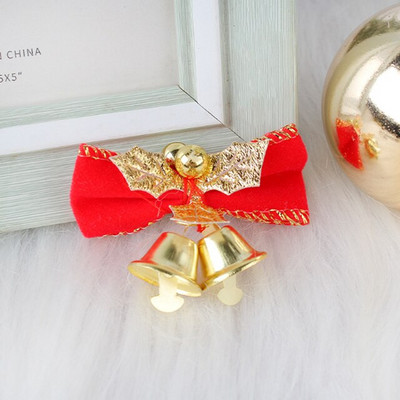 2 бр. 6 см x 4,5 см Коледни ленени камбанки с лък Украса за коледна елха Мини звънец Висулка