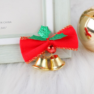 2 бр. 6 см x 4,5 см Коледни ленени камбанки с лък Украса за коледна елха Мини звънец Висулка